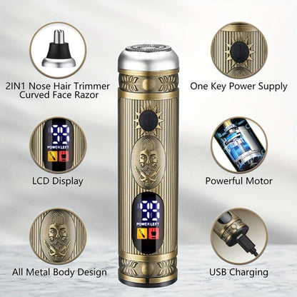 Hair Clippers & Trimmers GSRY Bronze Four-Tool Grooming Set with LCD Displays, USB Charging and Guide Combs