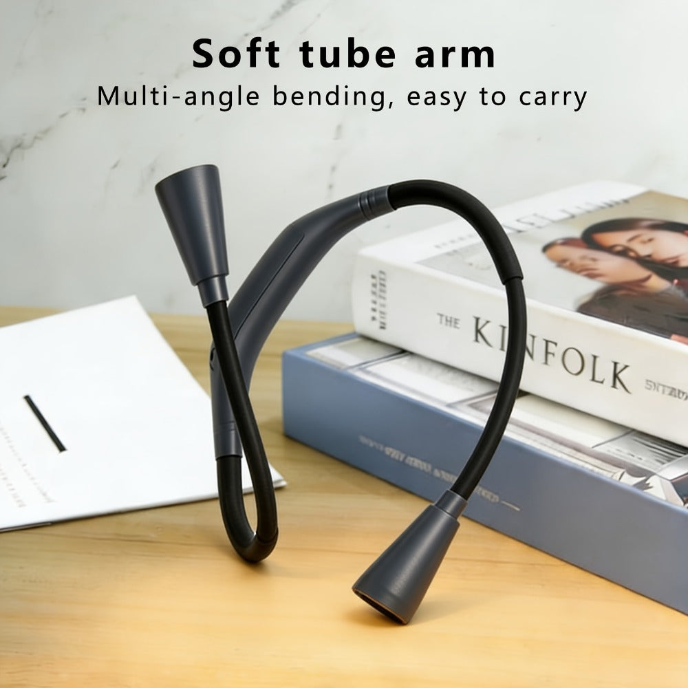 Rechargeable Book Light for Reading in Bed – 80-Hour Battery, Bendable Neck, 3 Color Modes & 6 Brightness Levels, Bedside Night Reading Lamp for Knitting, Camping & Book Lovers Gift, Black