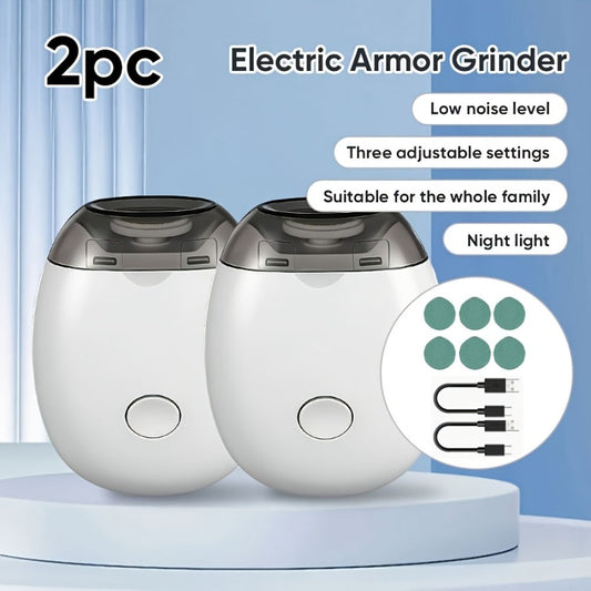 Electric Nail Trimmer with LED Light & 3 Speeds – Automatic Nail Clipper for Seniors, Adults & Thick Toenails, Low Noise, Portable with Nail Scraps Storage, 2pc Set