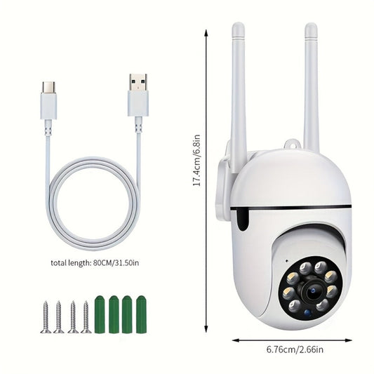 PTZ Dome Security Camera 1080P WiFi 2-Pack Outdoor Indoor, AI Auto Tracking, 360° Pan Tilt, Color Night Vision, Motion Alarm – Wireless Surveillance Camera System for Home Business Parking Office