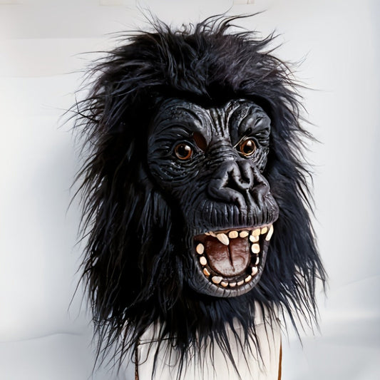Elephant Monkey Latex Full Head Mask Realistic – Black White Animal Costume Mask for Adults Halloween Costume Parties Cosplay Prank Photo Prop Birthday Gift Durable