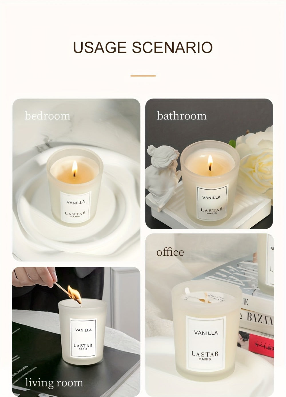 Vanilla Scented Soy Wax Candle in Frosted Glass Jar 70g - Single Wick Smokeless Clean Burn for Everyday Face, Beard and Body Grooming