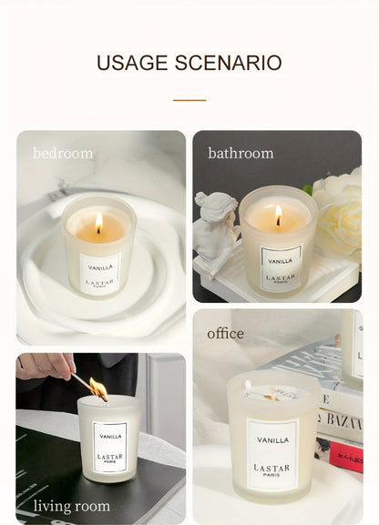 Vanilla Scented Soy Wax Candle in Frosted Glass Jar 70g - Single Wick Smokeless Clean Burn for Everyday Face, Beard and Body Grooming