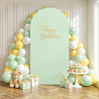 Two-Piece Fitted Arch Photography Backdrop Cover Set for 6-Foot and 6.6-Foot Compatible Frames
