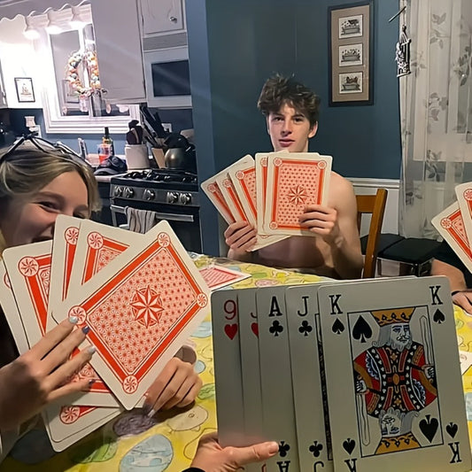 Giant Playing Cards 4x 6x Jumbo Size Poker Cards – Extra Large Card Game Set for Outdoor Party Backyard Fun Family Game Night Kids Adults Gift