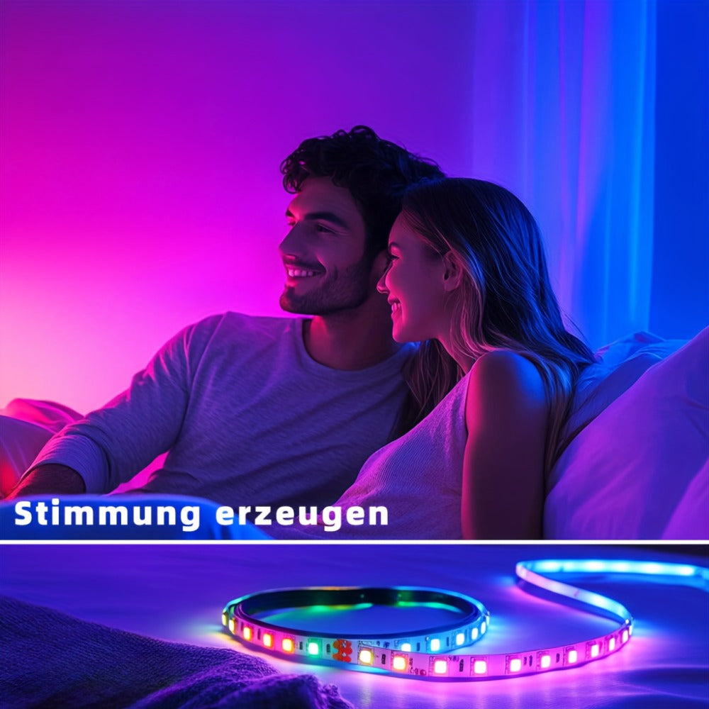 LED Strip Light SETONR RGB 100ft/30m with USB Power, App and 44-Key Remote, Music Sync and Timer Controls