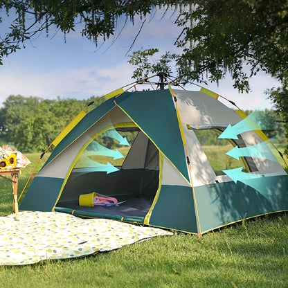 Camping Tent Pop-Up with 1-3, 2-4 or 4-6 Person Options and Select Picnic-Mat Bundles for Outdoor Camp Setup