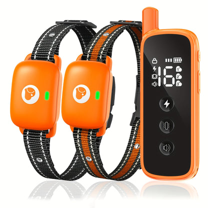 Dog Training Collar with Remote – Rechargeable E-Collar with 2600Ft Range, Beep, Vibration & Shock Modes, Security Lock | 1, 2 or 3 Dog Sets