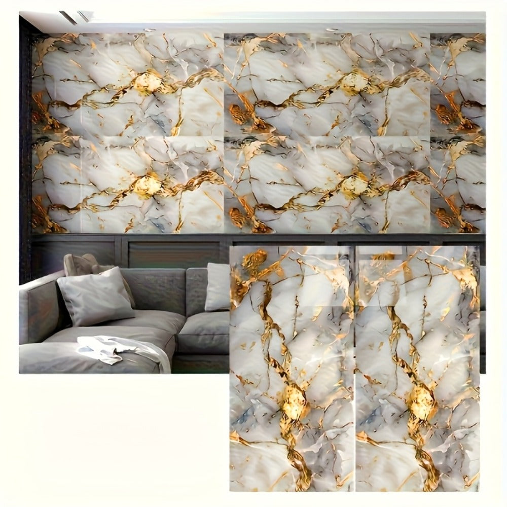 11.8 x 23.6-Inch Marble-Pattern Foam Wall Panels in 50- or 100-Piece Color and Count Options