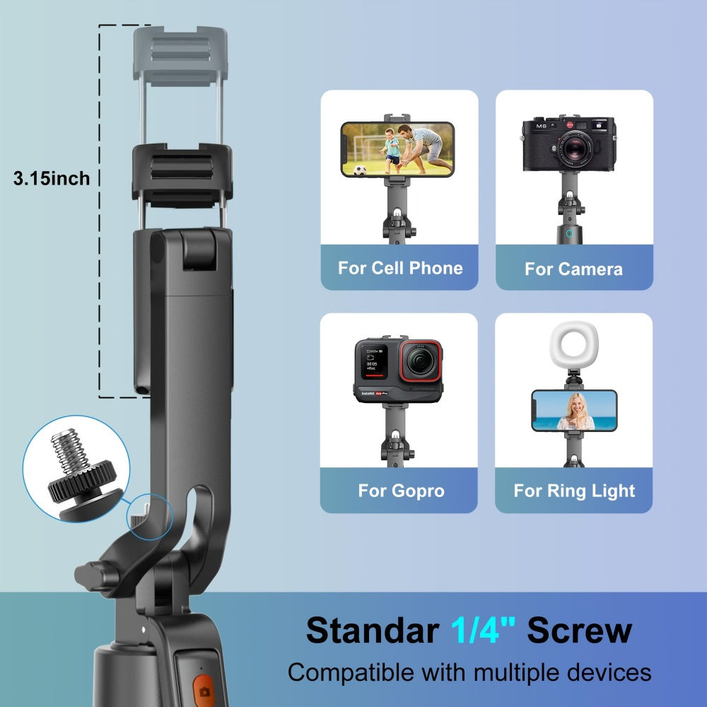 71 Inch AI Face Tracking Selfie Stick Tripod with Built-In Fill Lights & Wireless Remote – 360° Auto Rotating 2-in-1 Extendable Stand for iPhone Android, TikTok YouTube Live Streaming Fitness Vlogging