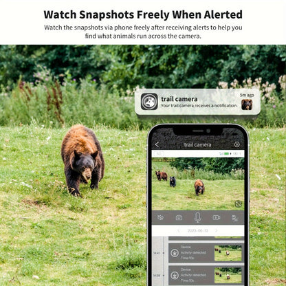 Solar Powered 4G Trail Camera 4K Live View 0.2s Trigger Speed 120° Wide Angle 850nm Night Vision No WiFi Needed Cellular Hunting Wildlife Game Camera with Remote Phone Access