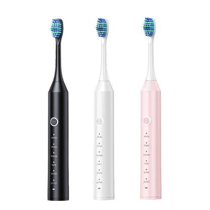 Electric Toothbrush with Six Modes, 500mAh Battery, USB Charging and Four or Eight Brush Head Bundles