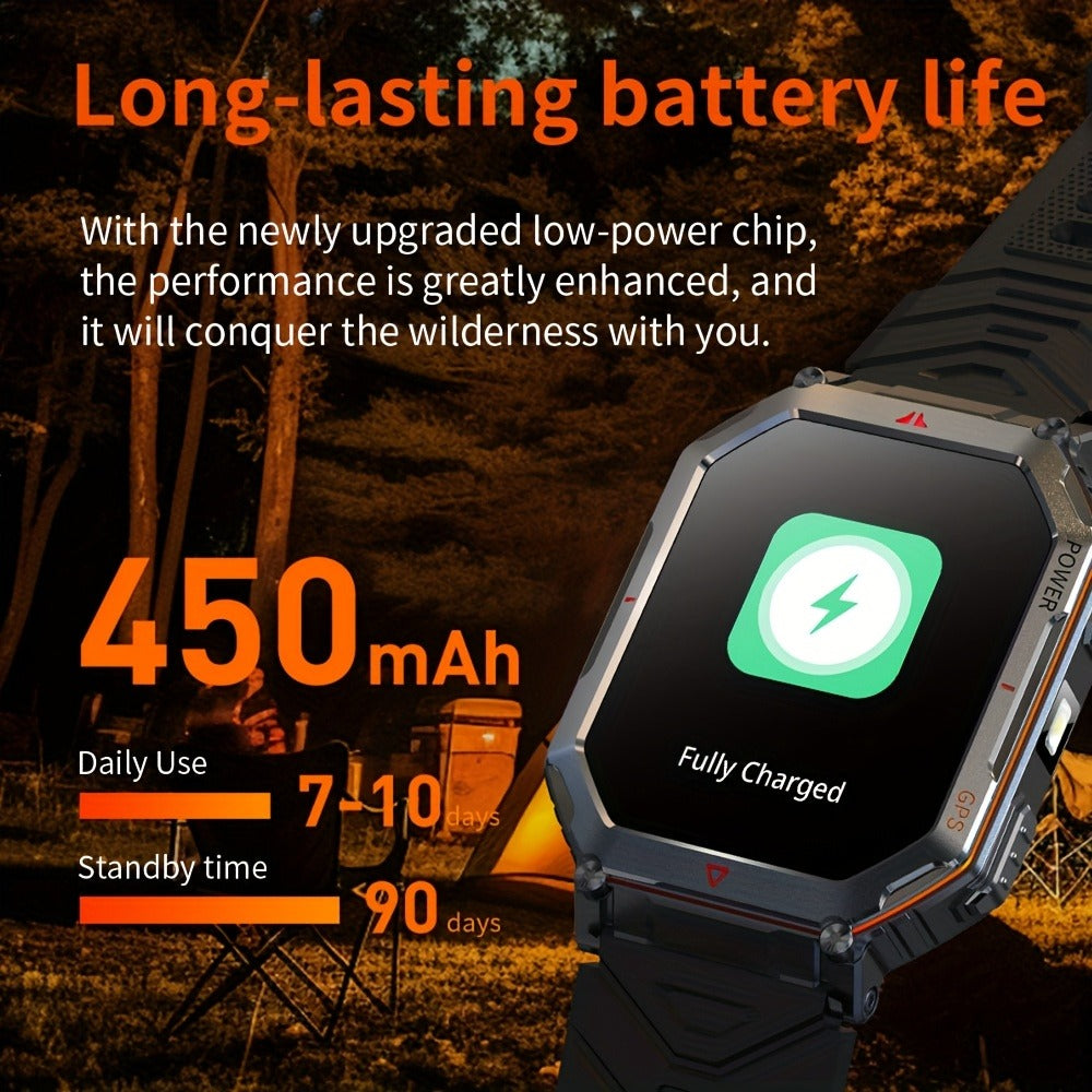 GPS Outdoor Smartwatch All-Metal Body, IPX8 Waterproof, Built-in GPS, Altimeter Barometer & Compass, LED Flashlight, Bluetooth Calling & Message Alerts, Silicone or Steel Strap – Rugged Adventure Watch for Men