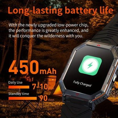 GPS Outdoor Smartwatch All-Metal Body, IPX8 Waterproof, Built-in GPS, Altimeter Barometer & Compass, LED Flashlight, Bluetooth Calling & Message Alerts, Silicone or Steel Strap – Rugged Adventure Watch for Men