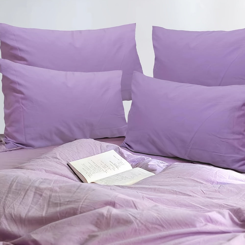 Microfiber Pillowcases Set of 4 – Soft Brushed 90GSM Wrinkle-Resistant Envelope Closure Pillow Covers, Queen & King Size, Multiple Colors, Breathable Polyester Pillow Cases for Bedroom Hotel