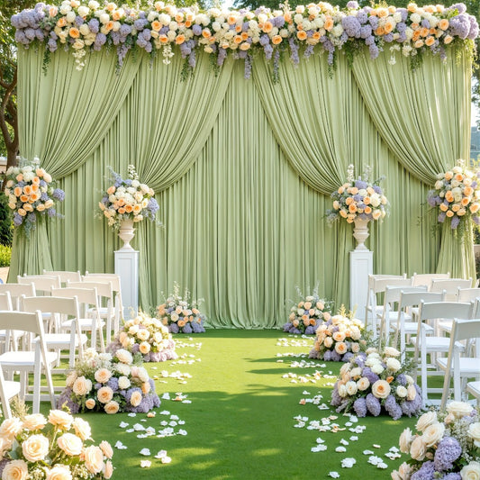 Backdrop Curtains 4 Pack 59x118 Inch – Wrinkle-Resistant Non-Transparent Party Decoration Fabric with Pole Pocket, Machine Washable & Reusable for Wedding, Birthday, Christening, Graduation & Holiday Events