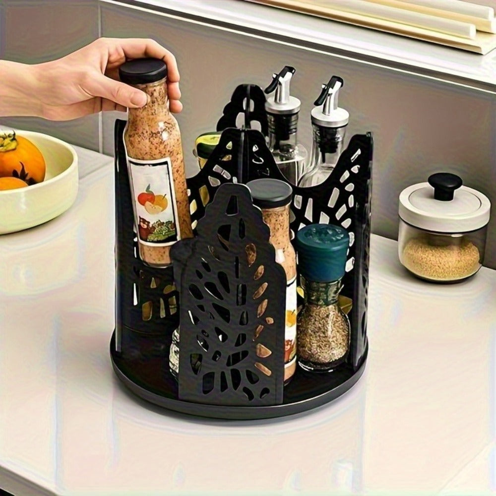 Paper Cup Holder Kitchen Organizer 4-Compartment Rotating Dispenser with Detachable Design in Two Colors