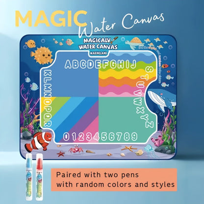 Water Canvas Drawing Mat for Kids Reusable Mess-Free – Magical Paint with Water Art Toy 80x60cm Ocean Animal Designs Screen-Free Creative Gift for Boys Girls Toddlers Ages 3+ Gift Box Option