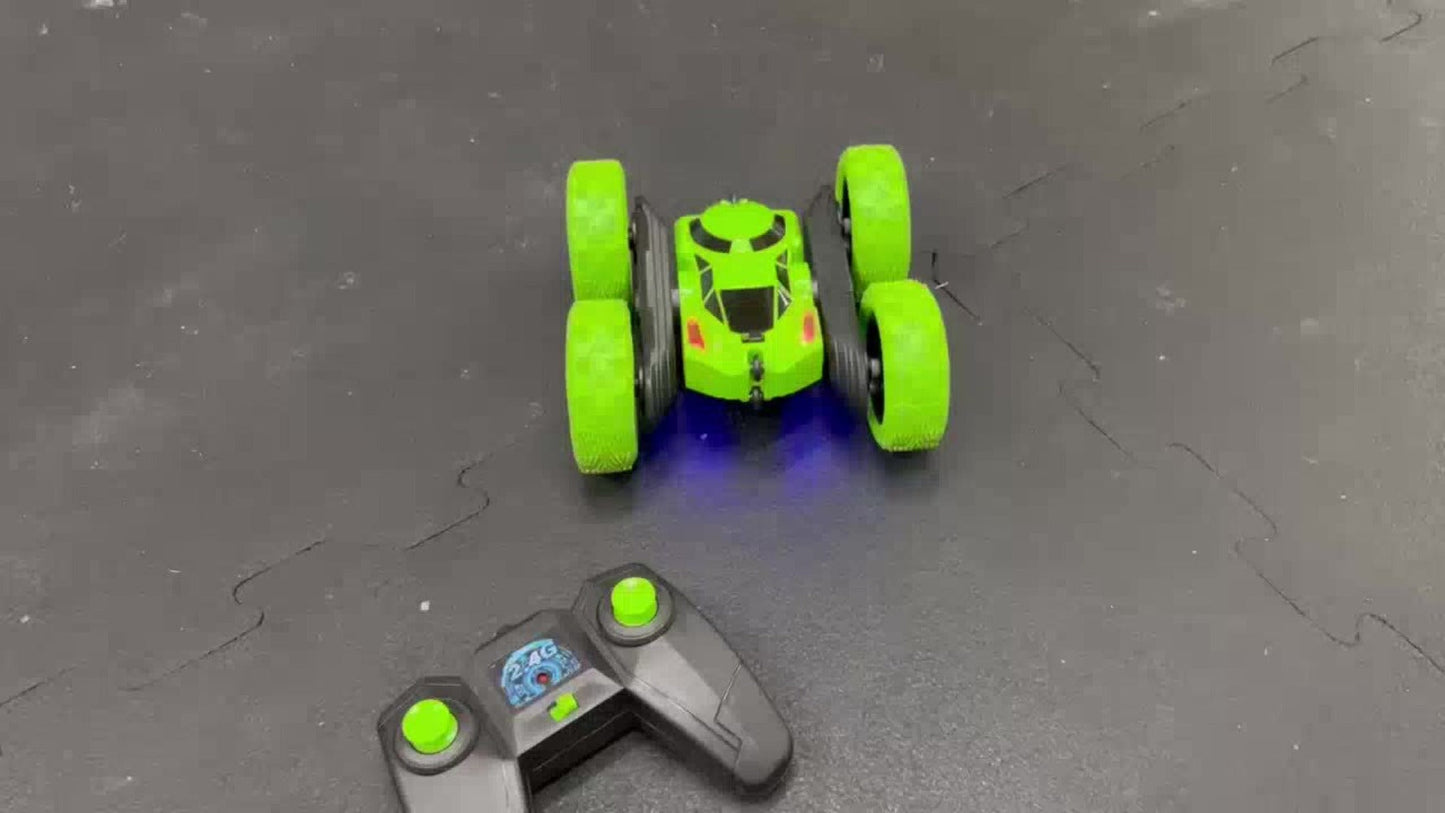 Remote Control Car, Double-Sided 360-Degree Flip Stunt Model with 2.4GHz Control, LED Lights and 1400mAh Battery