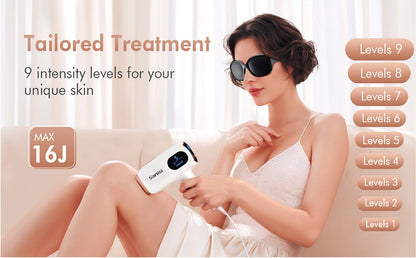 Sarisili AI01 IPL Hair Removal Device with Nine Intensity Levels, Manual and Auto Flash Modes and Display