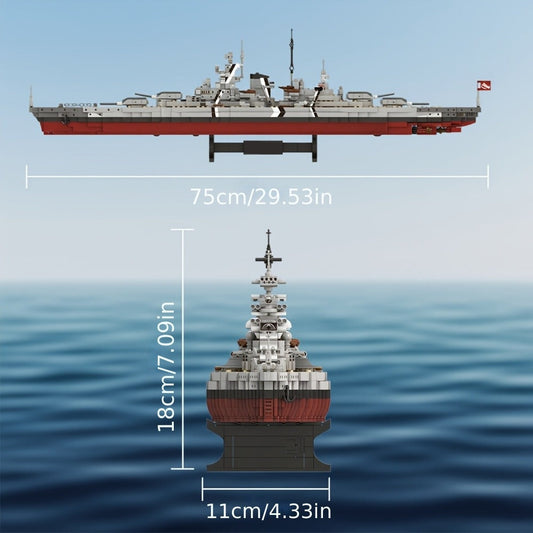 MOC Battleship Building Block Set 2081pcs – Large Scale Tech Warship Brick Model Kit 4201, Adult Collectible Display Toy, Unique Gift for Military Ship Enthusiasts Brick Builders & Teens