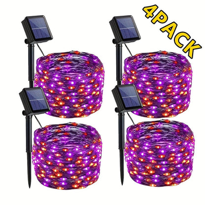 Four-Pack Solar Fairy String Lights with 400 LEDs Total, 160 Feet and Five Color Options for Patio Decor