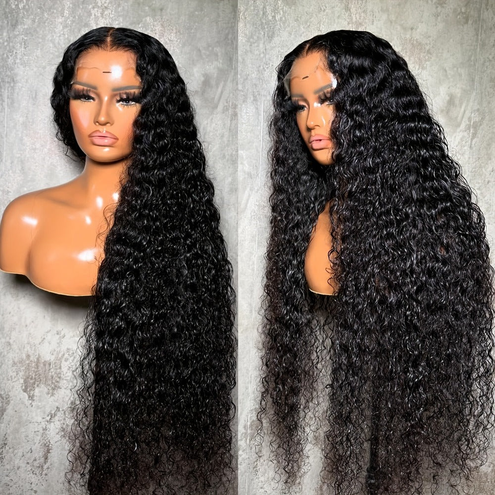 Lace Front Wig 28in Deep Curly Synthetic Style with 13x4 Lace, 180% Density and Black or Hot Pink Color