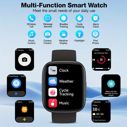 Smartwatch – Alexa Built-in Waterproof 1.83" HD – Wireless Calling, 100+ Sport Modes, Heart Rate SpO2 Sleep Tracker, Optional Woven…