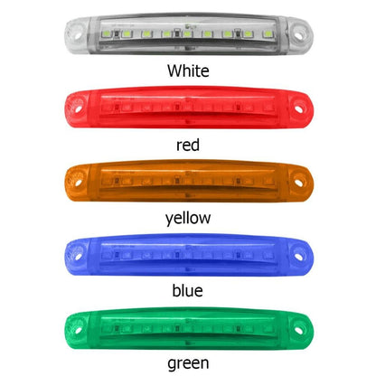 LED Side Marker Lights 20pcs, 12V 9-LED Clearance Indicator Lamp Bar for Truck Car Trailer, Waterproof Side Marker Light Kit in White Red Amber Blue Green