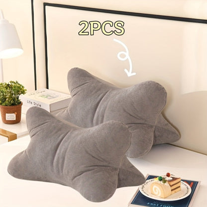 Triangular Lumbar Support Pillow Chenille, Breathable Back Cushion with Hidden Zipper for Office Chair Sofa Bed