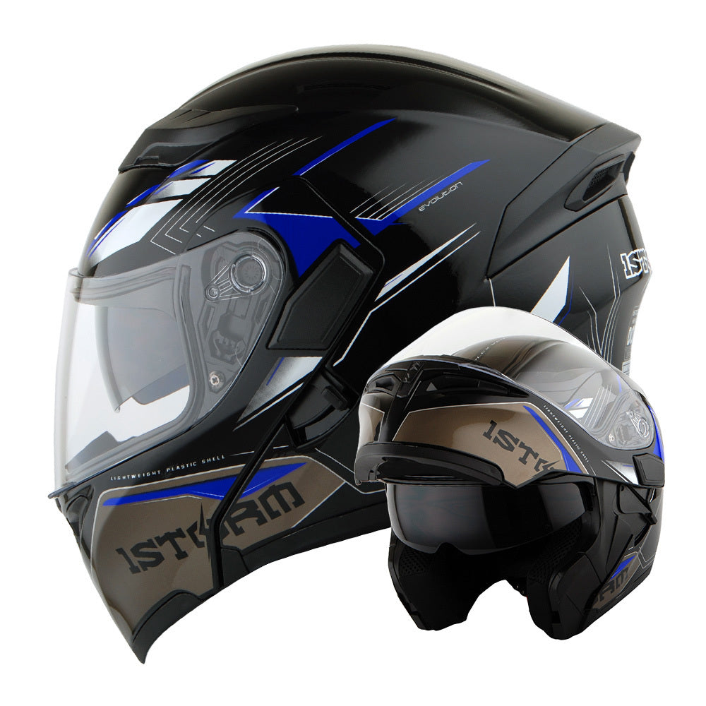 Motorcycle Modular Full Face Helmet Flip Up Dual Visor Inner Smoked Shield Lightweight Aerodynamic Thermoplastic Shell Removable Washable Interior for Men Women, Multiple Colors S M L XL