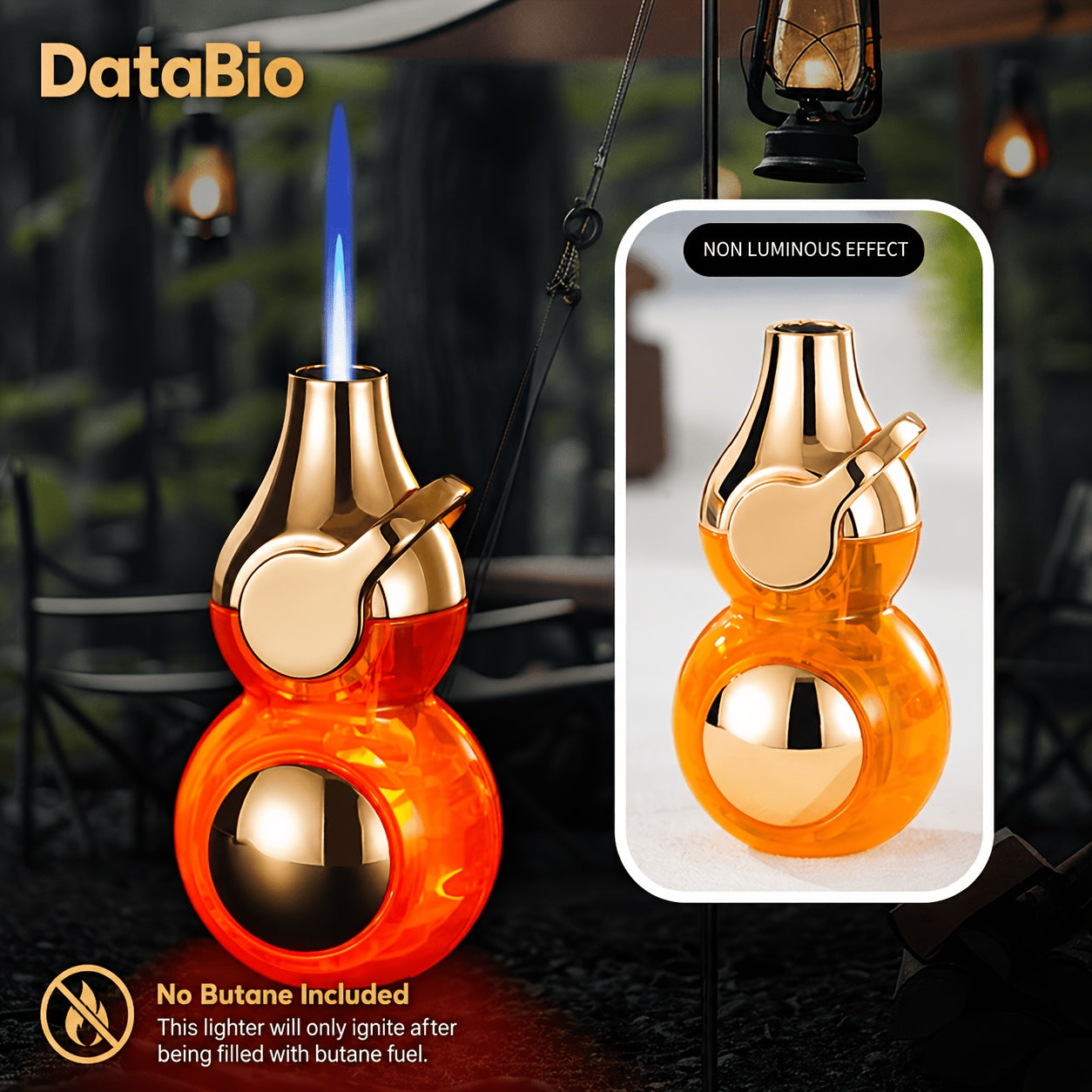 Orb-Design Torch Lighter with Auxiliary Light, Top Rocker Control and Three Body Color Options