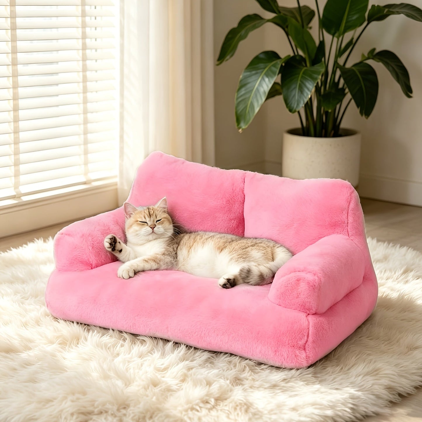Plush Cat Sofa Bed – Four Seasons Comfort Washable Pet Couch for Cats & Small Dogs | M, L, 2XL, 3XL