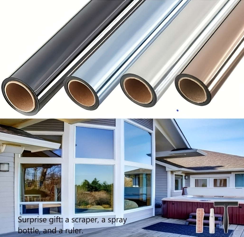One Way Window Film Static Cling No Glue UV Blocking Heat Control Reflective Mirror Film for Home Office Bathroom