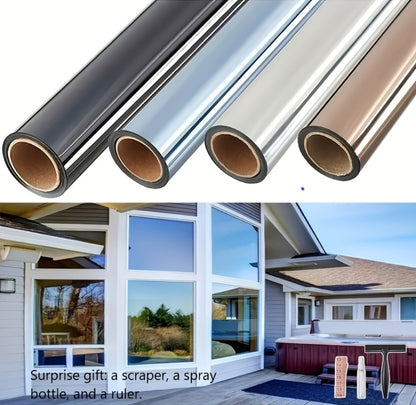 One Way Window Film Static Cling No Glue UV Blocking Heat Control Reflective Mirror Film for Home Office Bathroom