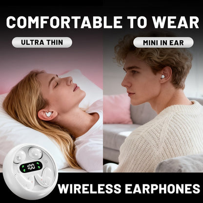 2-in-1 Wireless Earphones Couples Shared Audio Long Battery Life Clear Sound TV Movies Music Running Type-C Charging Condenser Mic Semi-Open iOS Android