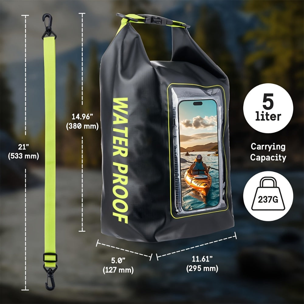 Dry Bag Set 3-Piece Roll Top Backpack with Phone Pouch & Dry Sack - Kayaking with the Listed Color, Size or Set Options for Everyday Carry