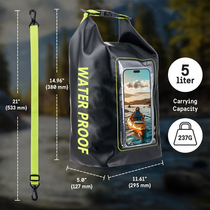 Dry Bag Set 3-Piece Roll Top Backpack with Phone Pouch & Dry Sack - Kayaking with the Listed Color, Size or Set Options for Everyday Carry