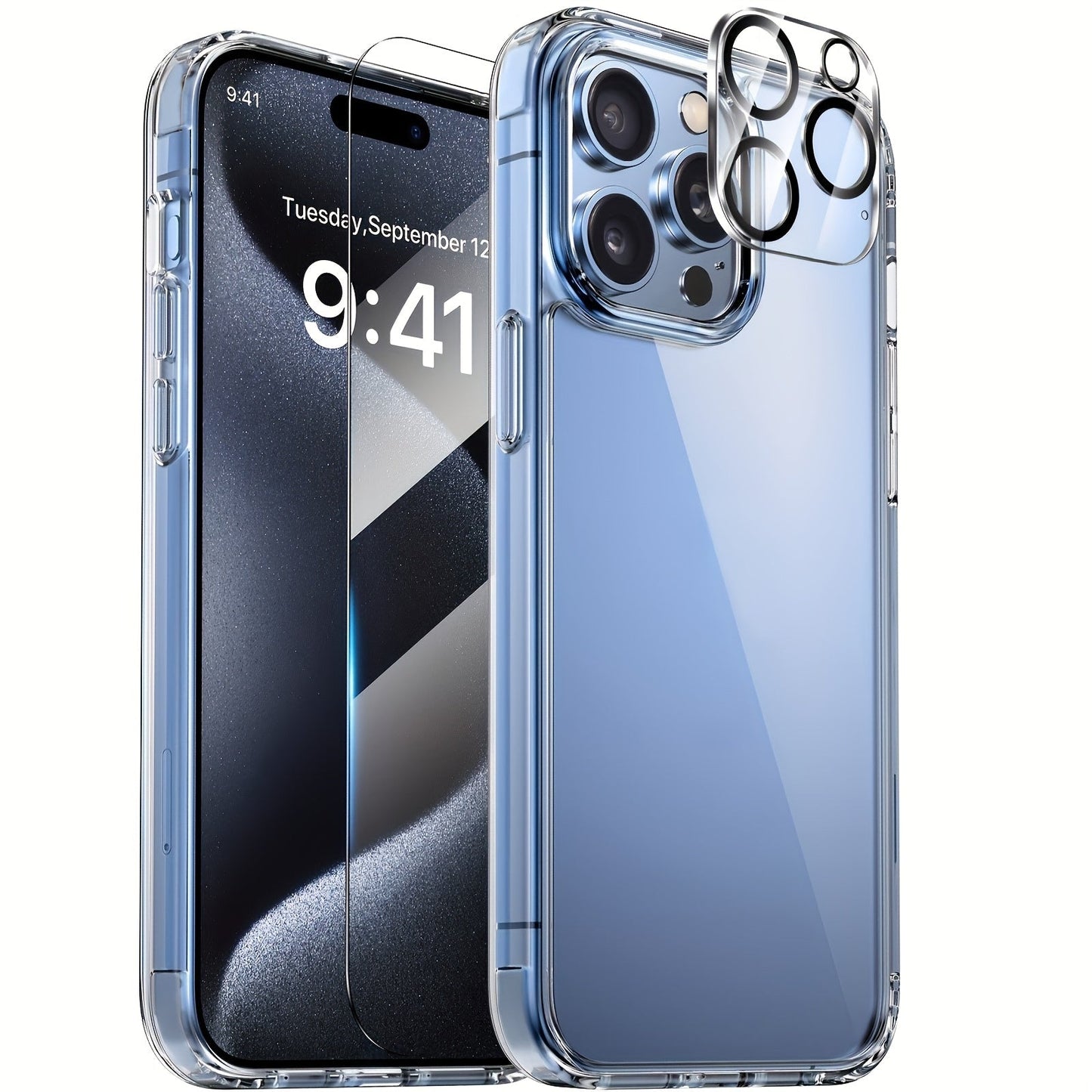 MagSafe iPhone Case with Screen Protector & Camera Lens Protector – N52 Super Magnet Shockproof Clear TPU PC Cover, Anti-Yellow, 3-in-1 Bundle for iPhone 16 16 Plus 16 Pro 16 Pro Max 15 14 13 11