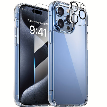 MagSafe iPhone Case with Screen Protector & Camera Lens Protector – N52 Super Magnet Shockproof Clear TPU PC Cover, Anti-Yellow, 3-in-1 Bundle for iPhone 16 16 Plus 16 Pro 16 Pro Max 15 14 13 11