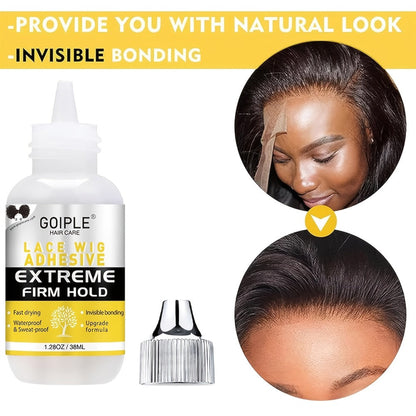 Lace Wig Glue Kit 10pcs Complete Set with Lace Melting Spray Liquid Adhesive Remover Strong Hold Quick Dry for Beginners | Lace Front Full Lace Wig Fixing Tools