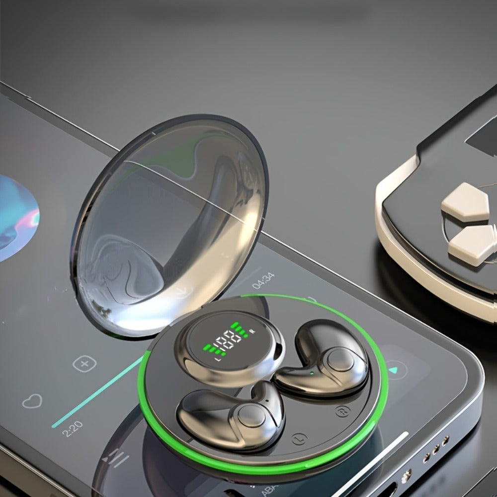 Invisible Sleep Earbuds TWS Hi-Fi Stereo Wireless Bluetooth Digital Screen Ultra-Long Battery 3 Colors for Android Apple Samsung All Smartphones Cycling Running Sports