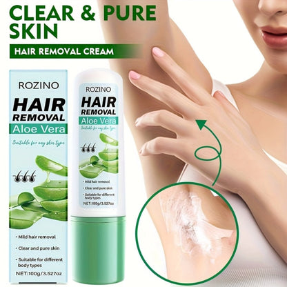 Hair Removal Cream ROZINO 100g Aloe Vera and Squalane Tube with Carton for External Body Grooming