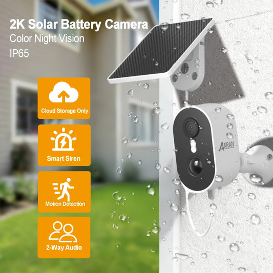 3MP Driveway Outdoor Security Camera with PIR Human Detection – AI Motion Alert, Full Color Night Vision, Two-Way Audio, Siren Alarm, 5000mAh Battery, Alexa Compatible