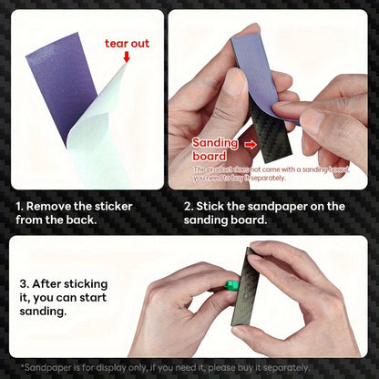 Seven-Piece Carbon-Fiber Pattern Hobby Sanding Stick Set with Detail Boards in Multiple Sizes