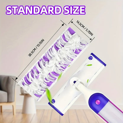 PowerMop-Style Disposable Mop Pad Refills in 15-Count or 50-Count Packs with Purple Scrubbing Strips