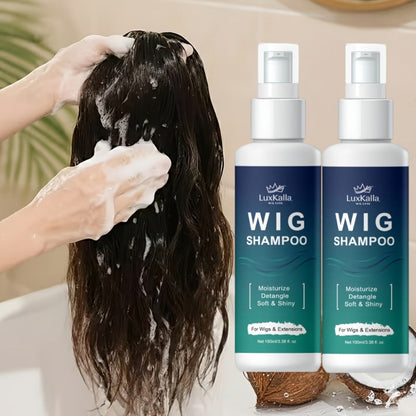 Synthetic Hair Shampoo 2-in-1 Deep Cleansing Revitalizing Moisturizing Detangling | Soak & Rinse Formula for Wigs Hair Extensions Braids | 2-Pack Value Set