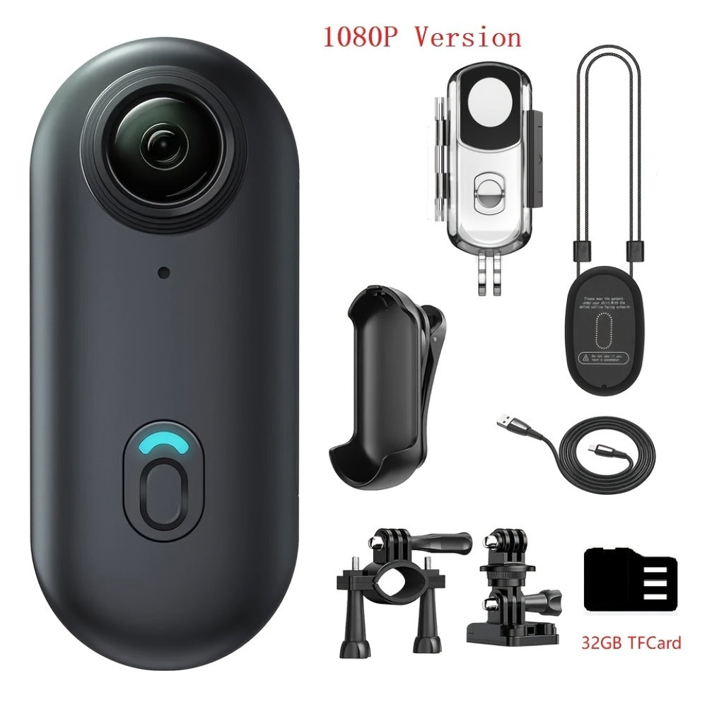 H265-Labeled Thumb Action Camera with 1080P or 4K Options, Magnetic Mount and Three Accessory Bundles