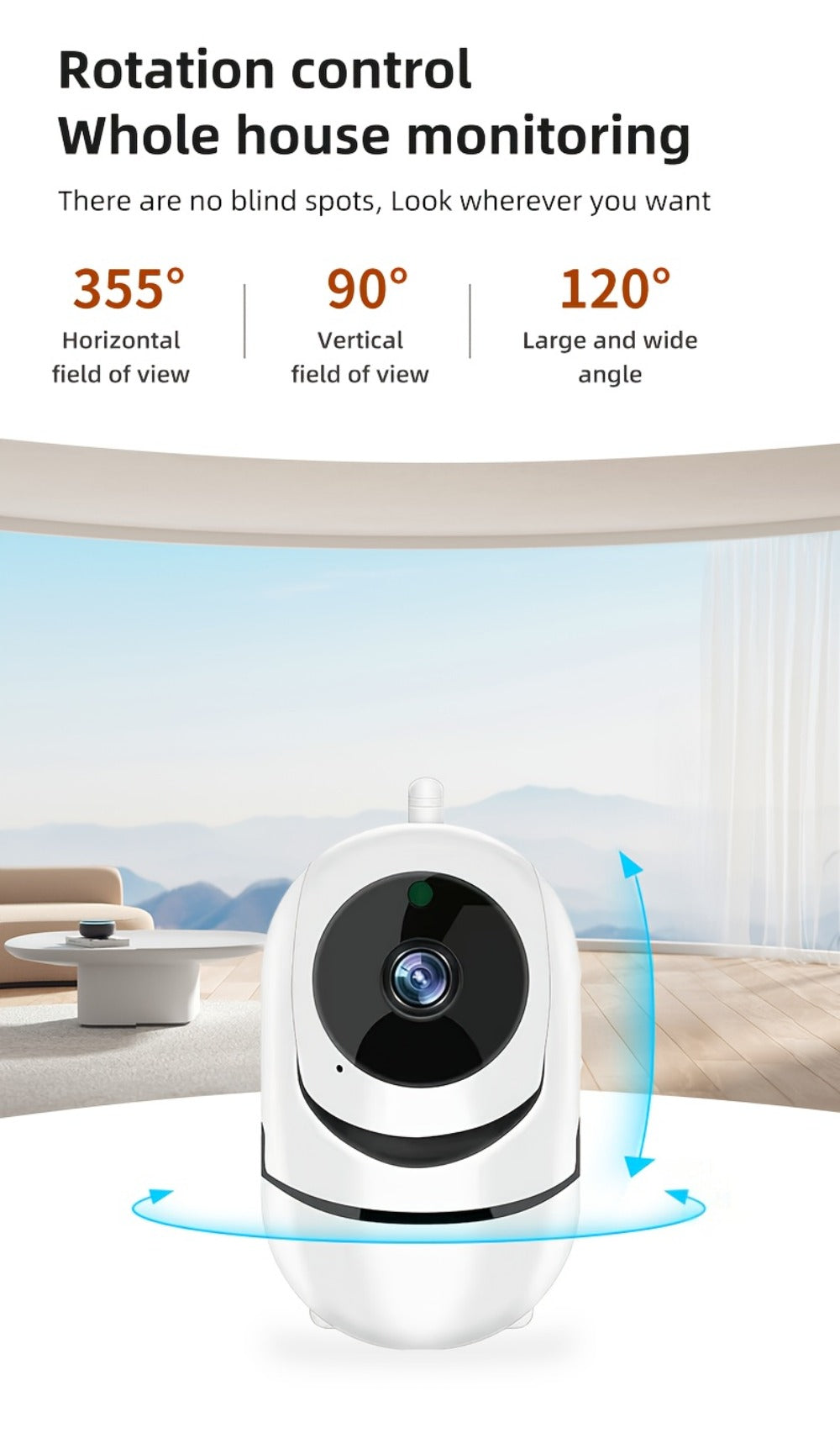 Indoor Security Camera 1080P WiFi Model with Night Vision, Motion Detection and Two-Way Audio