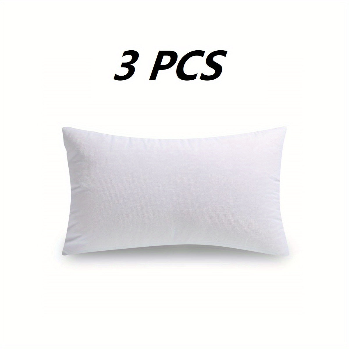 White Pillow Inserts in Square or Lumbar Sizes with Single, Three, Five, Sixteen or Twenty-Piece Packs